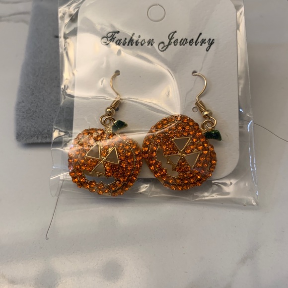 WenSheng Halloween Pumpkin Earrings - Picture 2 of 5